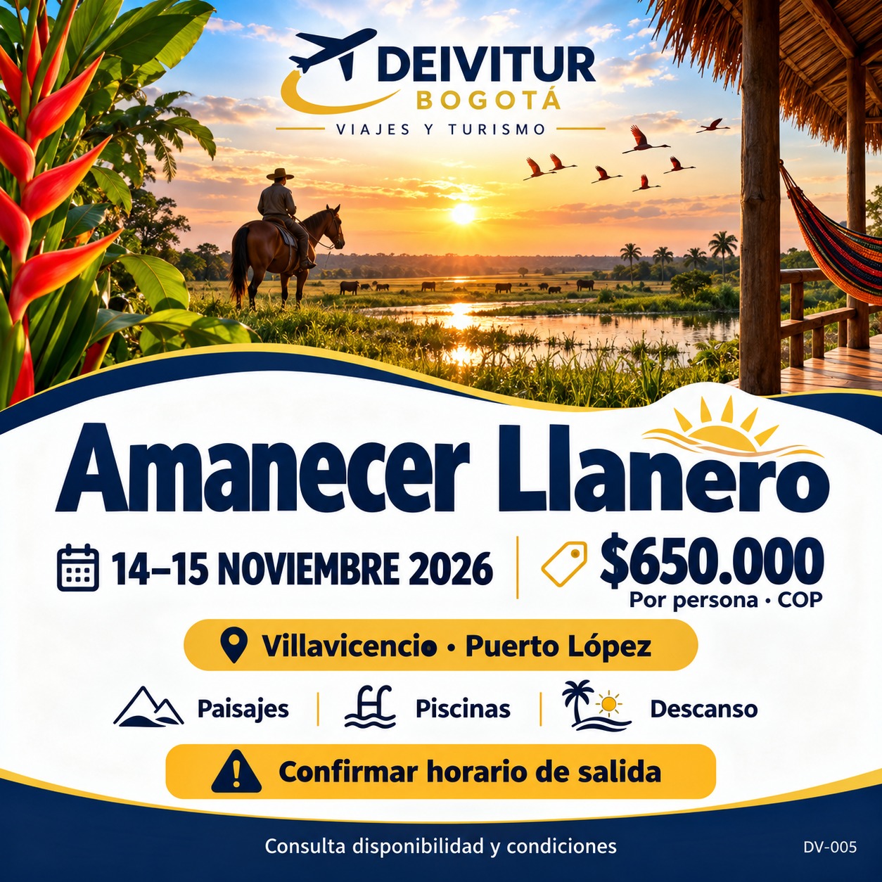 Amanecer llanero en el Meta · Meta y Puerto López